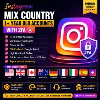 1年以上混合国家老Instagram账号，带2FA