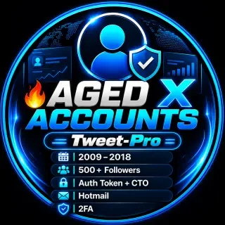 🔥 Aged X Accounts | 📅 2009–2018 | 👥 500+ Followers | 🔐 Auth Token + CT0 | 📧 Hot…