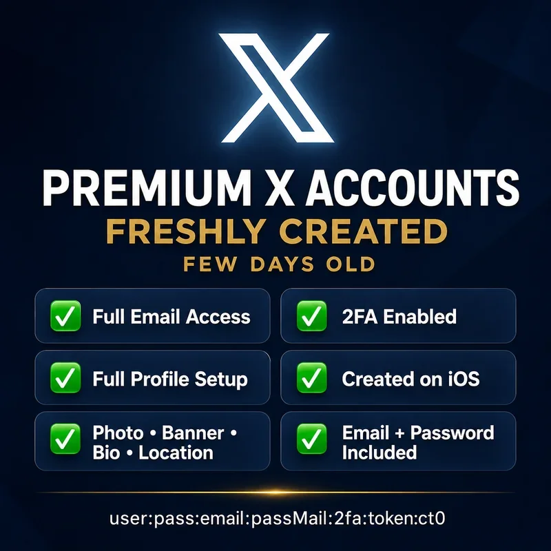 ✅ Full Email Access ✅ 2FA Enabled ✅ Fully Completed Profile ✅ Created on iOS ✅