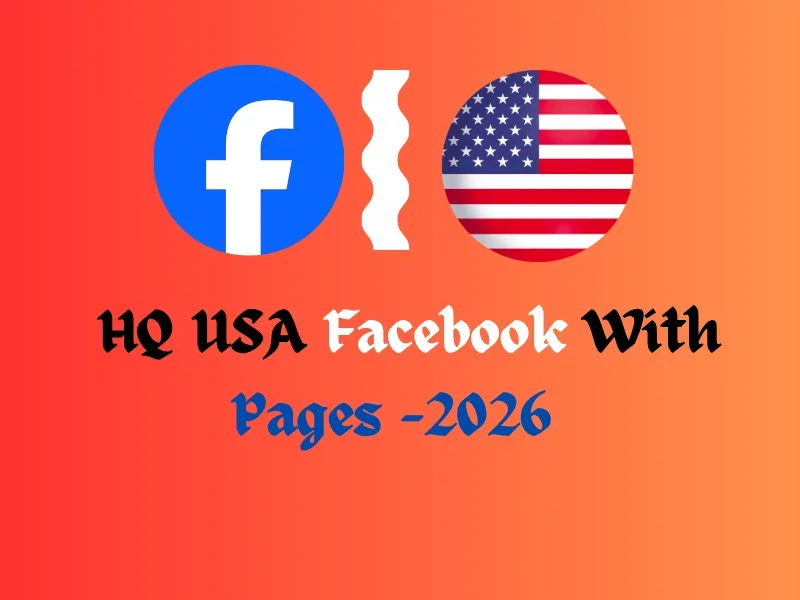 ✅ USA Facebook 2026 With Facebook Page ✅ 0- 50+ Friends ✅ Manually Registration…