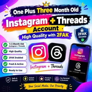 IP Великобритании, аккаунт Instagram+Thread возрастом 1+3 месяца с ключом 2FA. …