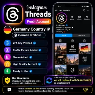 Instagram recién creado, unirse a Threads, IP de país alemán, mostrar con clave…
